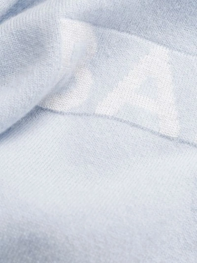 Shop Balmain Intarsia Logo Sweater In Blue
