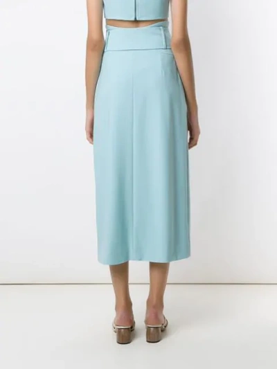 Shop Framed Lawrence Midi Skirt In Blue