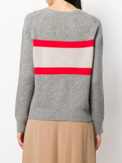 Shop Allude Colour-block Knit Sweater In Grey