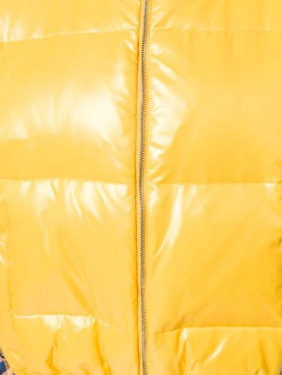 Shop Alysi Short Sleeve Puffer Jacket In Yellow