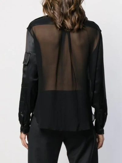 Shop Tom Ford Contrast Long Sleeved Shirt In Black