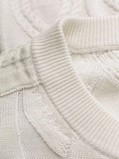 Shop Chloé Cable Knit Top In White