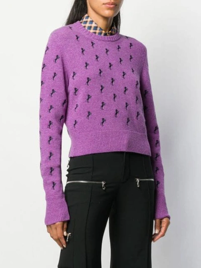 Shop Chloé Horse-pattern Jumper In Purple