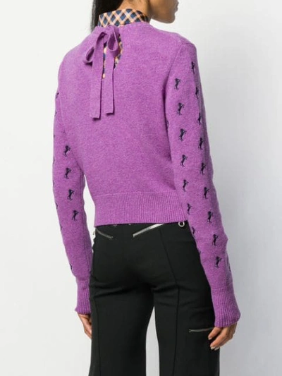 Shop Chloé Horse-pattern Jumper In Purple