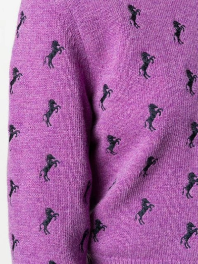 Shop Chloé Horse-pattern Jumper In Purple