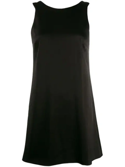 Shop Alice And Olivia Satin Shift Dress In Black