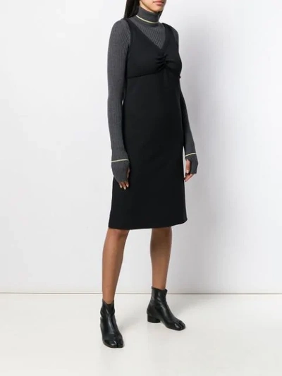 Shop Maison Margiela Empire Line Midi Dress In 900 Black