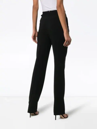 Shop Christopher Kane Diamanté Chain-embellished Trousers In Black