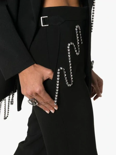 Shop Christopher Kane Diamanté Chain-embellished Trousers In Black