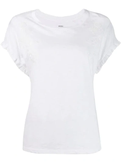 Shop Levi's Flower Embroidered T-shirt In White