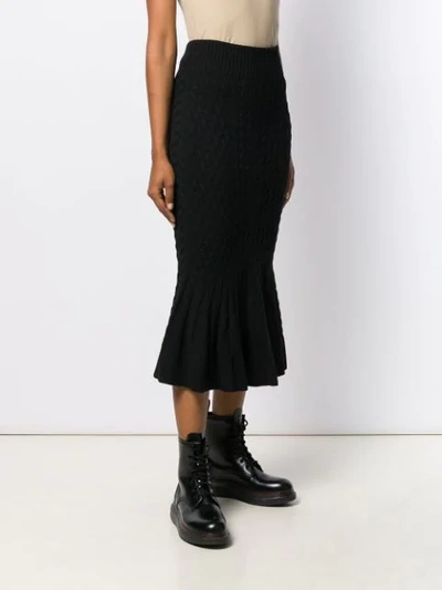 Shop Alexander Mcqueen Flared Hem Knitted Skirt In Black