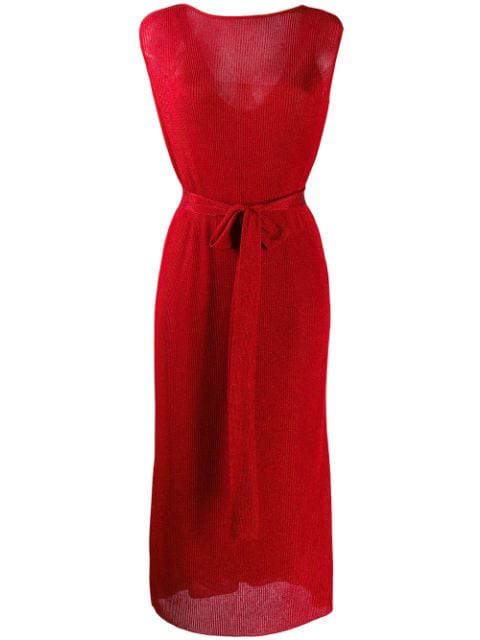 Missoni Tie Waist Dress In Red | ModeSens