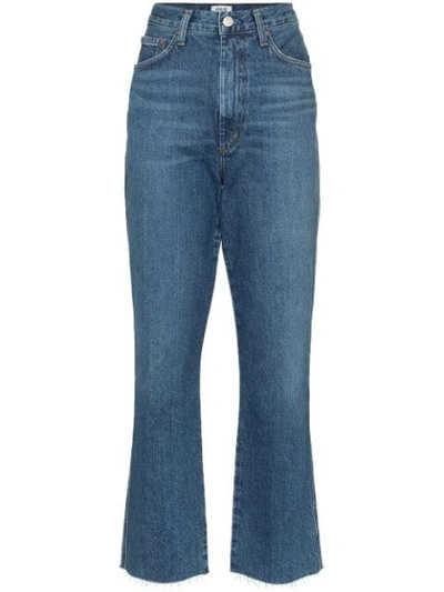 Shop Agolde High-waisted Kick-flare Jeans In Blue