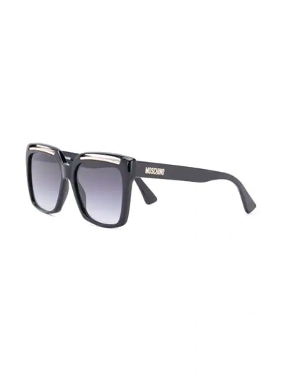 Shop Moschino Eyewear Oversized Frame Sunglasses In Black