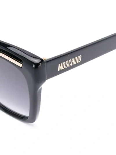 Shop Moschino Eyewear Oversized Frame Sunglasses In Black