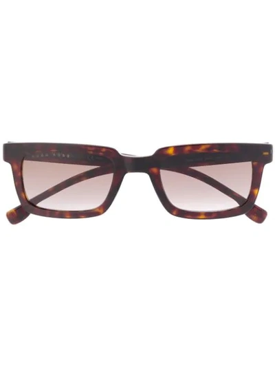 Shop Hugo Boss Square Shaped Sunglasses In Brown