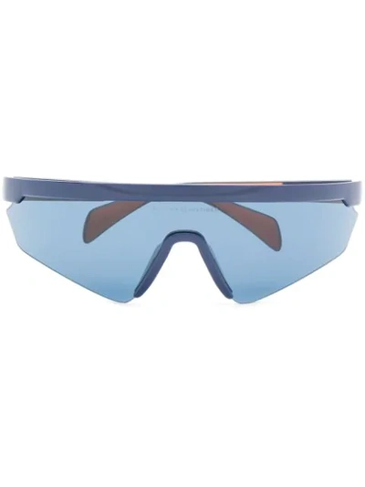 Shop Tommy Hilfiger Oversized Mask Sunglasses In Blue