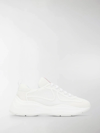 Shop Prada Chunky Sole Sneakers In White