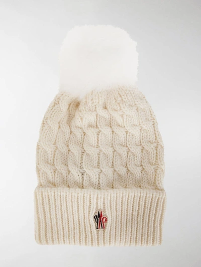 Shop Moncler Pom Pom Beanie In White