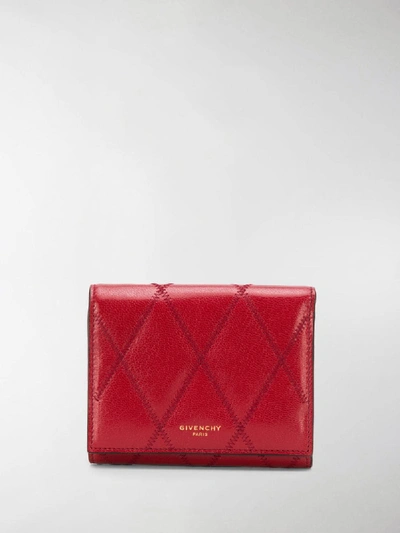 Shop Givenchy Tri-fold Gv3 Wallet In Red