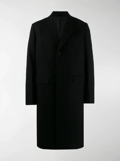 Shop Prada Single-breasted Overcoat In Black