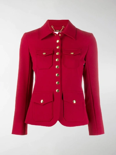 Shop Chloé Press Stud Jacket In Red