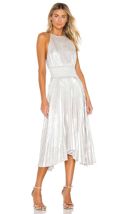 A.L.C. WESTON 高低式连衣裙 – 银色
