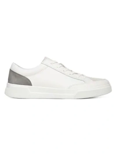 Shop Vince Bowers Leather & Suede Sneakers In White