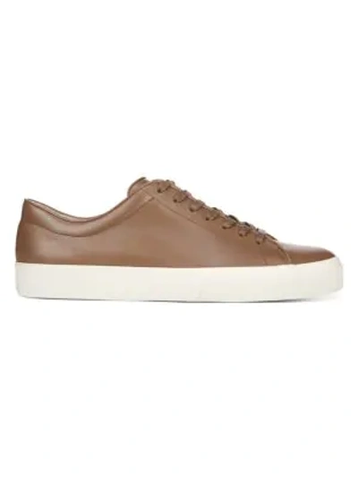 Shop Vince Men's Farrell Leather Platform Sneakers In Luggage