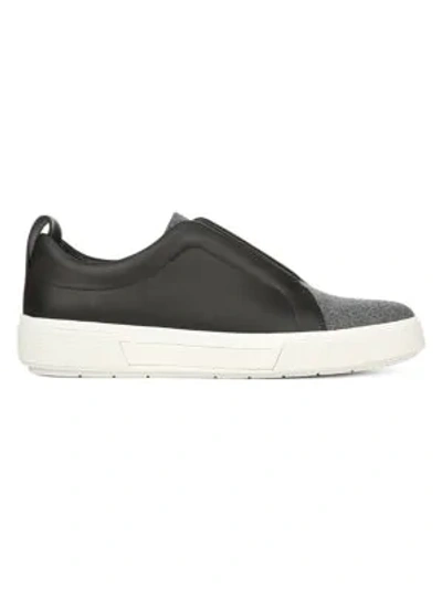 Shop Vince Ranger Leather & Felt Laceless Sneakers In Black