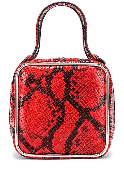 Shop Alexander Wang Halo Top Handle Snake Print Bag In Red