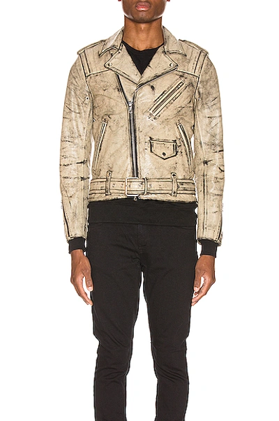 Shop John Elliott X Blackmeans Rider's Jacket In Neutral In Black & Ivory Paint