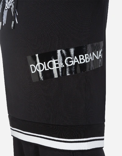 Shop Dolce & Gabbana Cotton Hoodie With Heart Patch In Black
