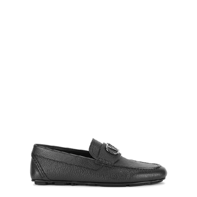 Shop Valentino Black Leather Driving Shoes