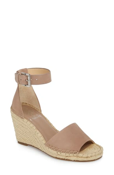 Shop Vince Camuto Leera Wedge Sandal In Dusty Mink Leather