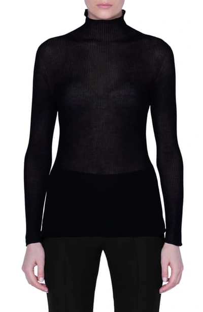 Shop Akris Seamless Cashmere & Silk Sweater In Black