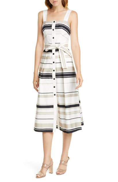 karen millen black white striped dress