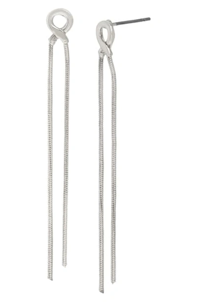 Shop Allsaints Linear Statement Earrings In Silver