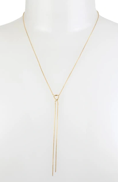 Shop Allsaints Delicate Y-necklace In Gold