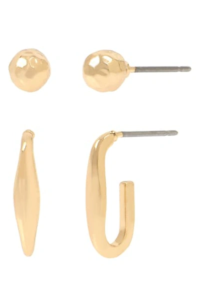 Shop Allsaints Set Of 2 Stud & Hoop Earrings In Gold