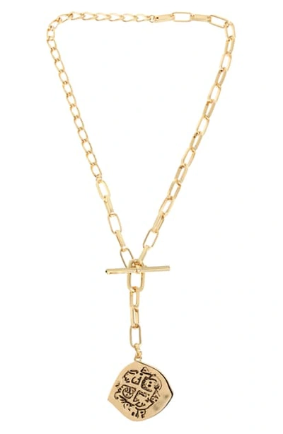 Shop Allsaints Coin Y-necklace In Gold