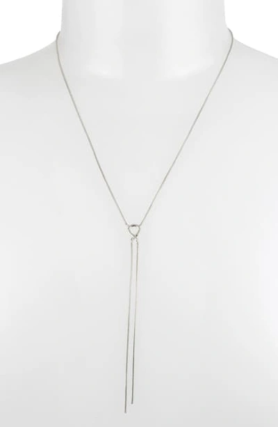 Shop Allsaints Delicate Y-necklace In Silver