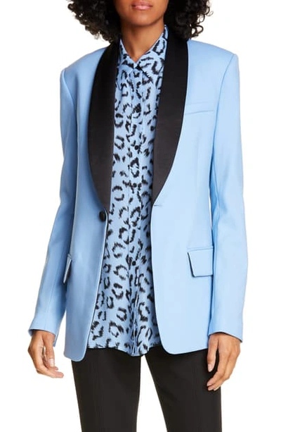 Shop A.l.c Oren Stretch Wool Jacket In Sky Blue