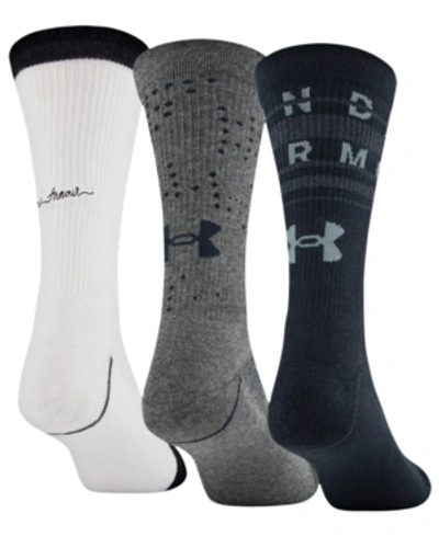 Shop Under Armour 3-pk. Phenom Crew Socks In White-black