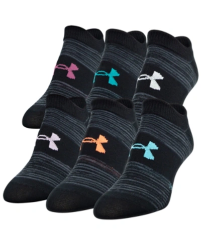 Shop Under Armour 6-pk. Essential No-show Socks In Black Stripe