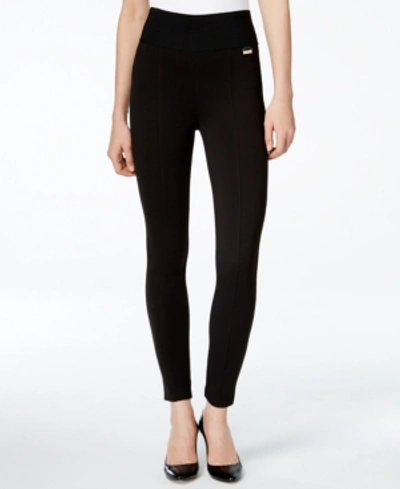Shop Calvin Klein Pull-on Wide-waistband Knit Pants In Inv Rej 18