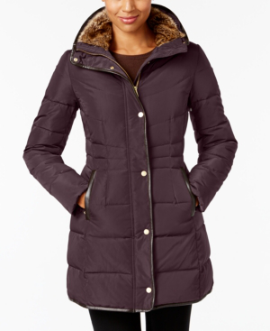 cole haan fur lined puffer coat