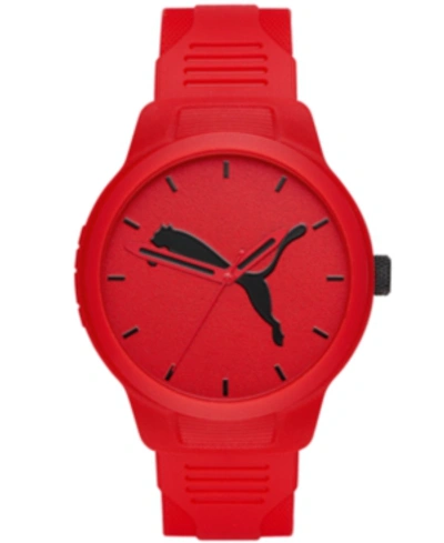 Shop Puma Men's Reset Polyurethane Strap Watch 44mm In Red