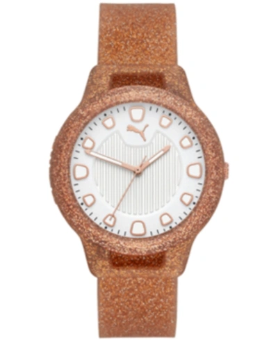 Shop Puma Women's Reset Silicone Strap Watch 36mm In Rose Gold