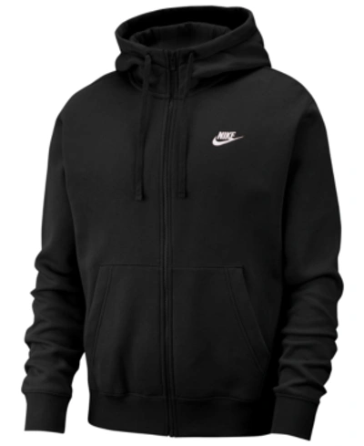 Shop Nike Men's Sportswear Club Fleece Full-zip Hoodie In Black